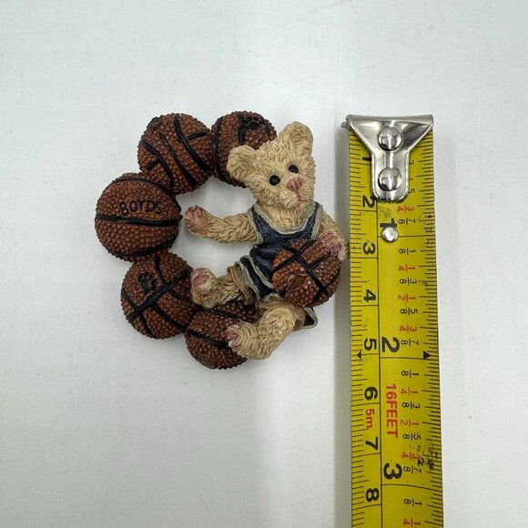Boyds Bears & Friends Teddy Bear Basketball Pin Brooch Paw Print on Ball - Picture 2 of 5